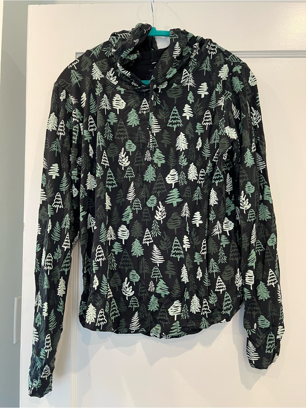 NWT! MeUndies UltraModal Pullover Lounge Hoodie, Pine Tree print, women's Medium